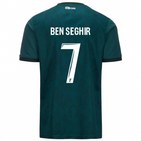 Kandiny Hombre Camiseta Eliesse Ben Seghir #7 Verde Oscuro 2ª Equipación 2024/25 La Camisa Chile