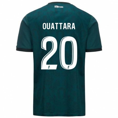 Kandiny Hombre Camiseta Kassoum Ouattara #20 Verde Oscuro 2ª Equipación 2024/25 La Camisa Chile