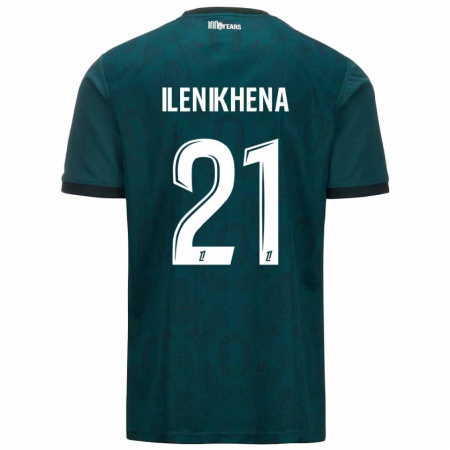 Kandiny Hombre Camiseta George Ilenikhena #21 Verde Oscuro 2ª Equipación 2024/25 La Camisa Chile