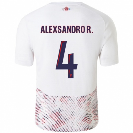 Kandiny Hombre Camiseta Alexsandro #4 Blanco Azul Real 2ª Equipación 2024/25 La Camisa Chile