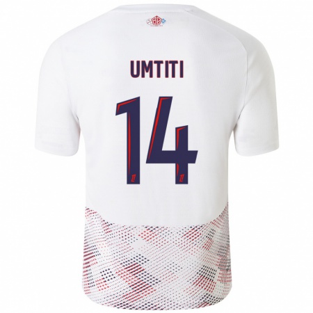 Kandiny Hombre Camiseta Samuel Umtiti #14 Blanco Azul Real 2ª Equipación 2024/25 La Camisa Chile