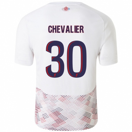 Kandiny Hombre Camiseta Lucas Chevalier #30 Blanco Azul Real 2ª Equipación 2024/25 La Camisa Chile