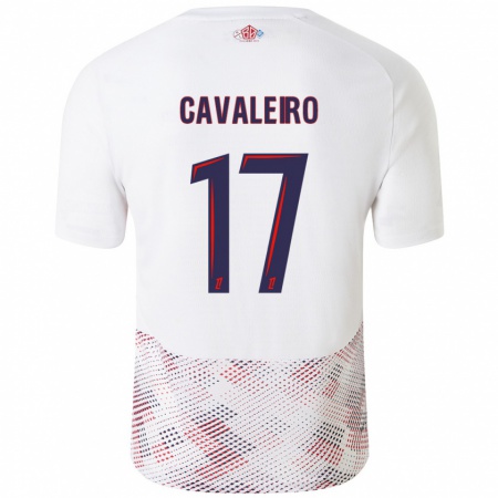 Kandiny Hombre Camiseta Ivan Cavaleiro #17 Blanco Azul Real 2ª Equipación 2024/25 La Camisa Chile