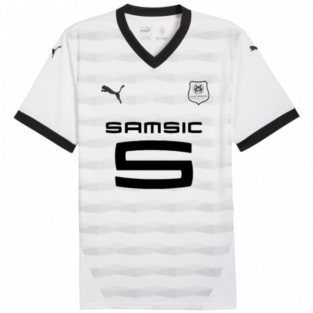 Kandiny Hombre Camiseta Dee-Shawn Jacinthe #0 Blanco Negro 2ª Equipación 2024/25 La Camisa Chile