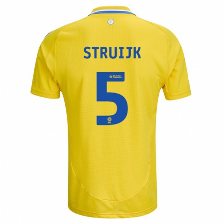 Kandiny Hombre Camiseta Pascal Struijk #5 Amarillo Azul 2ª Equipación 2024/25 La Camisa Chile