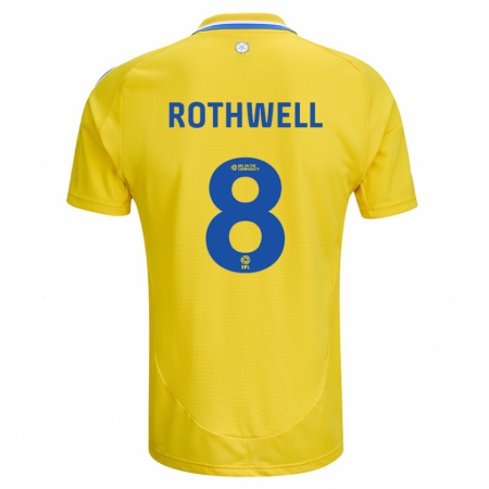 Kandiny Hombre Camiseta Joe Rothwell #8 Amarillo Azul 2ª Equipación 2024/25 La Camisa Chile