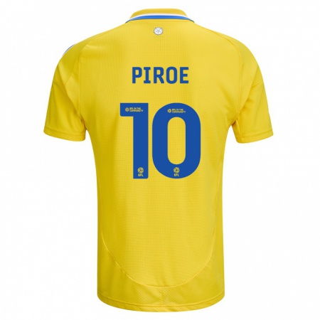 Kandiny Hombre Camiseta Joël Piroe #10 Amarillo Azul 2ª Equipación 2024/25 La Camisa Chile