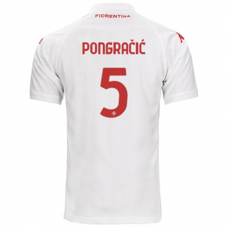 Kandiny Hombre Camiseta Marin Pongračić #5 Blanco 2ª Equipación 2024/25 La Camisa Chile