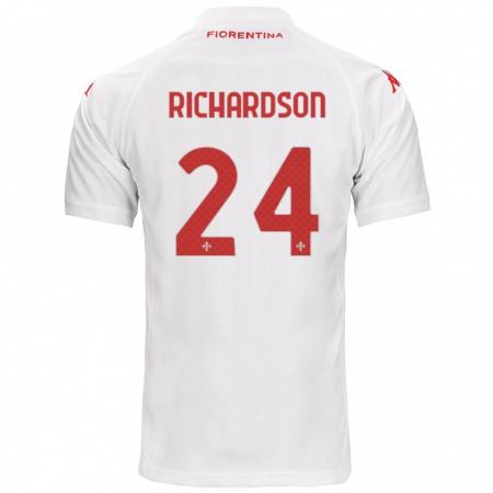 Kandiny Hombre Camiseta Amir Richardson #24 Blanco 2ª Equipación 2024/25 La Camisa Chile