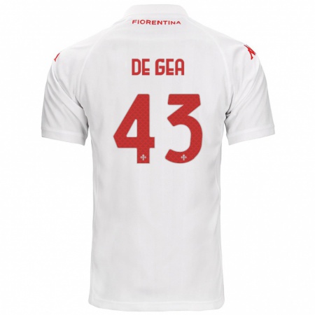 Kandiny Hombre Camiseta David De Gea #43 Blanco 2ª Equipación 2024/25 La Camisa Chile