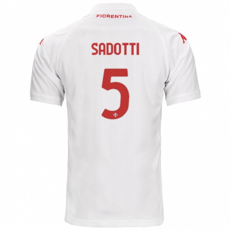 Kandiny Hombre Camiseta Edoardo Sadotti #5 Blanco 2ª Equipación 2024/25 La Camisa Chile