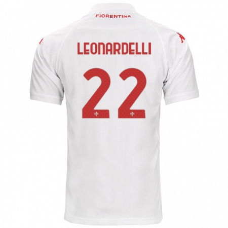 Kandiny Hombre Camiseta Pietro Leonardelli #22 Blanco 2ª Equipación 2024/25 La Camisa Chile