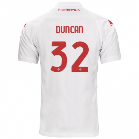 Kandiny Hombre Camiseta Alfred Duncan #32 Blanco 2ª Equipación 2024/25 La Camisa Chile