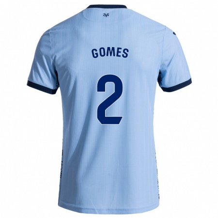 Kandiny Hombre Camiseta Vique Gomes #2 Azul Cielo 2ª Equipación 2024/25 La Camisa Chile