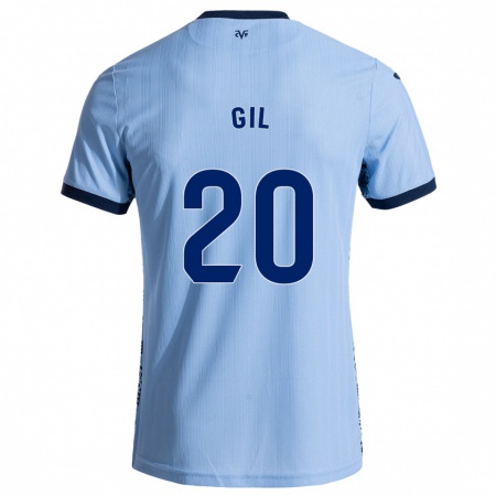 Kandiny Hombre Camiseta Mario Gil #20 Azul Cielo 2ª Equipación 2024/25 La Camisa Chile