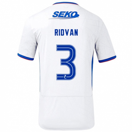 Kandiny Hombre Camiseta Rıdvan Yılmaz #3 Blanco Azul 2ª Equipación 2024/25 La Camisa Chile