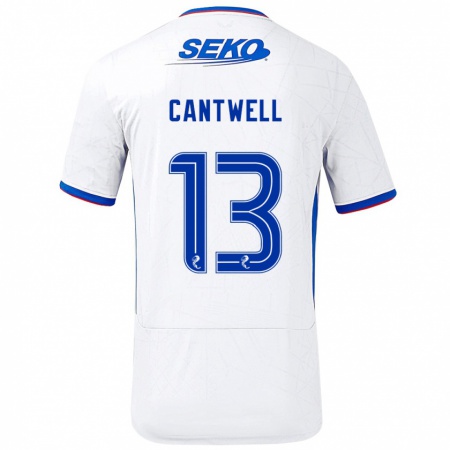 Kandiny Hombre Camiseta Todd Cantwell #13 Blanco Azul 2ª Equipación 2024/25 La Camisa Chile