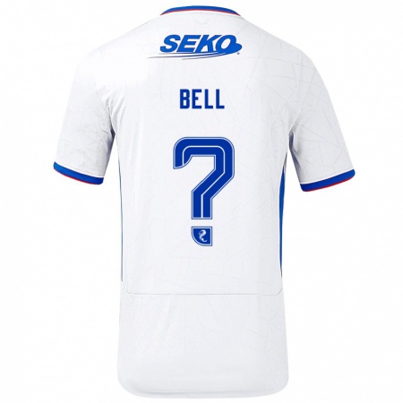 Kandiny Hombre Camiseta Cameron Bell #0 Blanco Azul 2ª Equipación 2024/25 La Camisa Chile