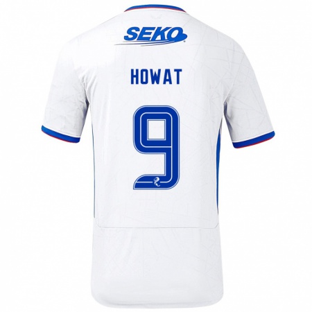 Kandiny Hombre Camiseta Kirsty Howat #9 Blanco Azul 2ª Equipación 2024/25 La Camisa Chile