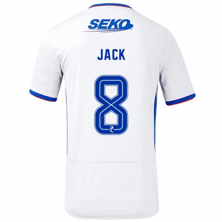 Kandiny Hombre Camiseta Ryan Jack #8 Blanco Azul 2ª Equipación 2024/25 La Camisa Chile