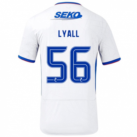 Kandiny Hombre Camiseta Arron Lyall #56 Blanco Azul 2ª Equipación 2024/25 La Camisa Chile