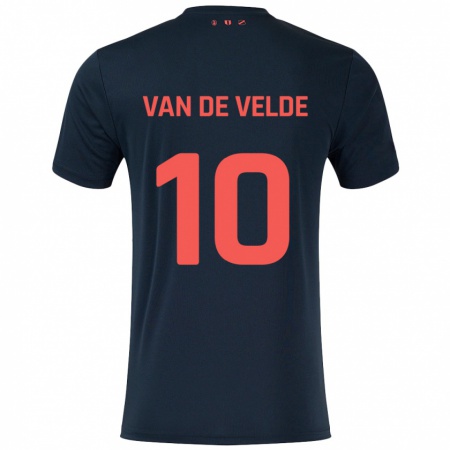 Kandiny Hombre Camiseta Senne Van De Velde #10 Negro Rojo 2ª Equipación 2024/25 La Camisa Chile