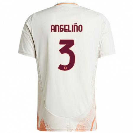 Kandiny Hombre Camiseta Angeliño #3 Crema Blanco Naranja 2ª Equipación 2024/25 La Camisa Chile