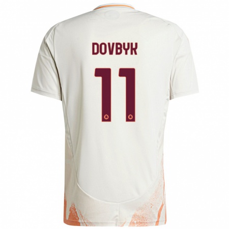 Kandiny Hombre Camiseta Artem Dovbyk #11 Crema Blanco Naranja 2ª Equipación 2024/25 La Camisa Chile