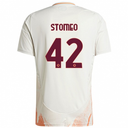 Kandiny Hombre Camiseta Giorgio Stomeo #42 Crema Blanco Naranja 2ª Equipación 2024/25 La Camisa Chile