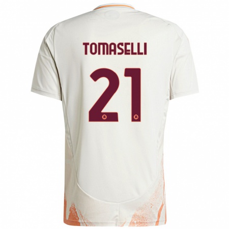 Kandiny Hombre Camiseta Martina Tomaselli #21 Crema Blanco Naranja 2ª Equipación 2024/25 La Camisa Chile