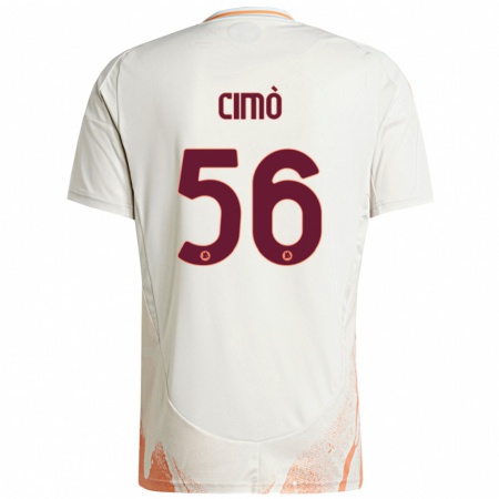 Kandiny Hombre Camiseta Giada Cimò #56 Crema Blanco Naranja 2ª Equipación 2024/25 La Camisa Chile