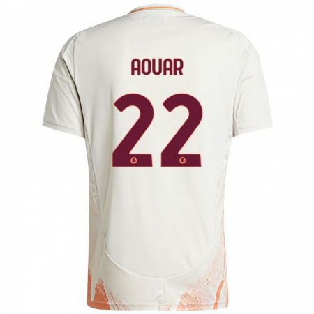 Kandiny Hombre Camiseta Houssem Aouar #22 Crema Blanco Naranja 2ª Equipación 2024/25 La Camisa Chile