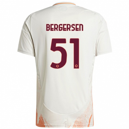 Kandiny Hombre Camiseta Mina Bergersen #51 Crema Blanco Naranja 2ª Equipación 2024/25 La Camisa Chile