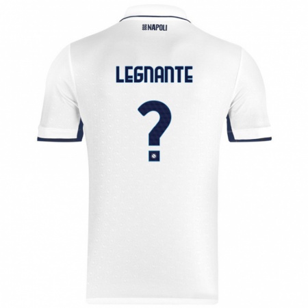 Kandiny Hombre Camiseta Manuel Legnante #0 Blanco Azul Real 2ª Equipación 2024/25 La Camisa Chile