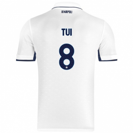 Kandiny Hombre Camiseta Sara Tui #8 Blanco Azul Real 2ª Equipación 2024/25 La Camisa Chile