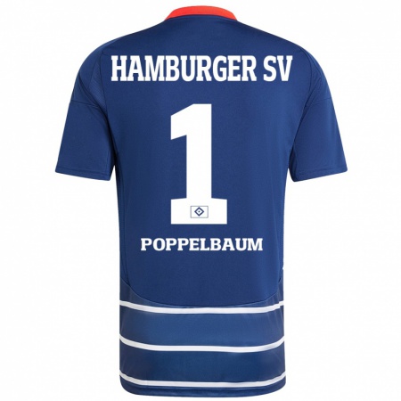 Kandiny Hombre Camiseta Colin Poppelbaum #1 Azul Oscuro 2ª Equipación 2024/25 La Camisa Chile