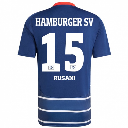 Kandiny Hombre Camiseta Yasin Rusani #15 Azul Oscuro 2ª Equipación 2024/25 La Camisa Chile