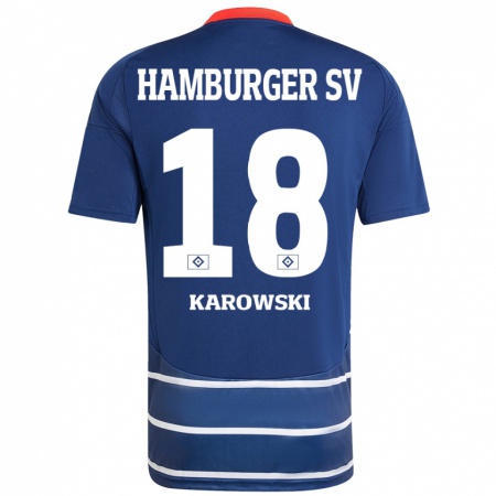 Kandiny Hombre Camiseta Nele Karowski #18 Azul Oscuro 2ª Equipación 2024/25 La Camisa Chile