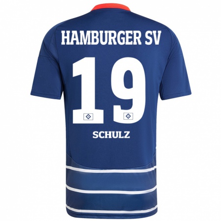 Kandiny Hombre Camiseta Victoria Schulz #19 Azul Oscuro 2ª Equipación 2024/25 La Camisa Chile