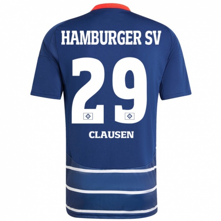 Kandiny Hombre Camiseta Lina Clausen #29 Azul Oscuro 2ª Equipación 2024/25 La Camisa Chile