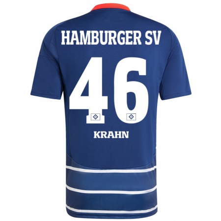 Kandiny Hombre Camiseta Elijah Krahn #46 Azul Oscuro 2ª Equipación 2024/25 La Camisa Chile