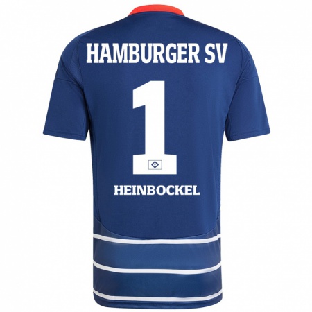 Kandiny Hombre Camiseta Simon Heinbockel #1 Azul Oscuro 2ª Equipación 2024/25 La Camisa Chile