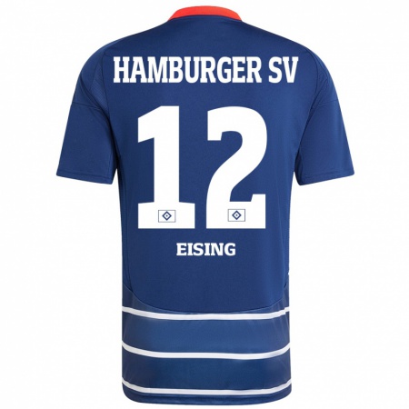 Kandiny Hombre Camiseta Luis Eising #12 Azul Oscuro 2ª Equipación 2024/25 La Camisa Chile