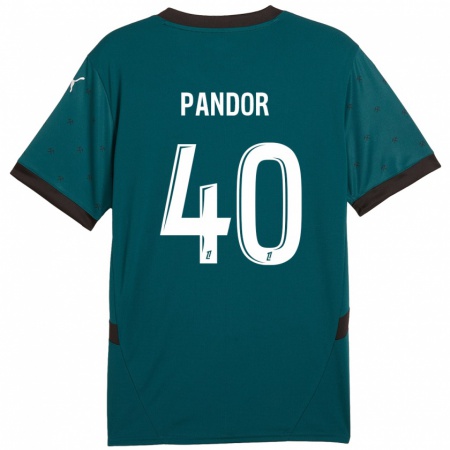 Kandiny Hombre Camiseta Yannick Pandor #40 Verde Oscuro 2ª Equipación 2024/25 La Camisa Chile