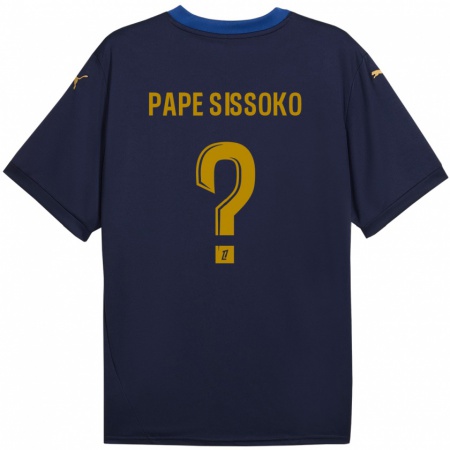 Kandiny Hombre Camiseta Niama Pape Sissoko #0 Azul Marino Dorado 2ª Equipación 2024/25 La Camisa Chile