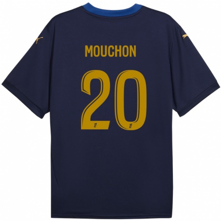 Kandiny Hombre Camiseta Noémie Mouchon #20 Azul Marino Dorado 2ª Equipación 2024/25 La Camisa Chile