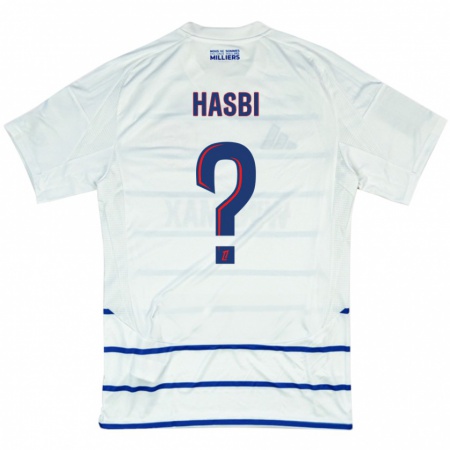 Kandiny Hombre Camiseta Walid Hasbi #0 Blanco Azul 2ª Equipación 2024/25 La Camisa Chile