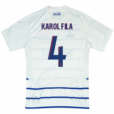 Kandiny Hombre Camiseta Karol Fila #4 Blanco Azul 2ª Equipación 2024/25 La Camisa Chile