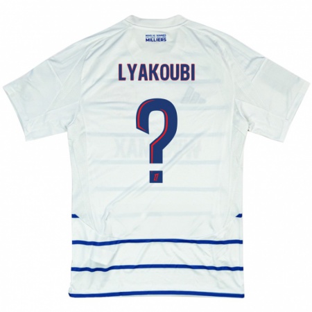 Kandiny Hombre Camiseta Oussama Lyakoubi #0 Blanco Azul 2ª Equipación 2024/25 La Camisa Chile