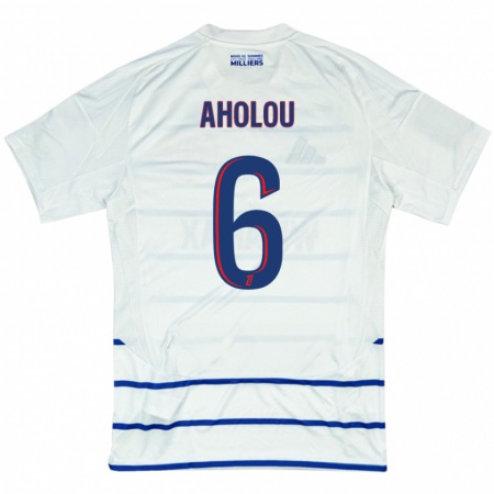 Kandiny Hombre Camiseta Jean-Eudes Aholou #6 Blanco Azul 2ª Equipación 2024/25 La Camisa Chile